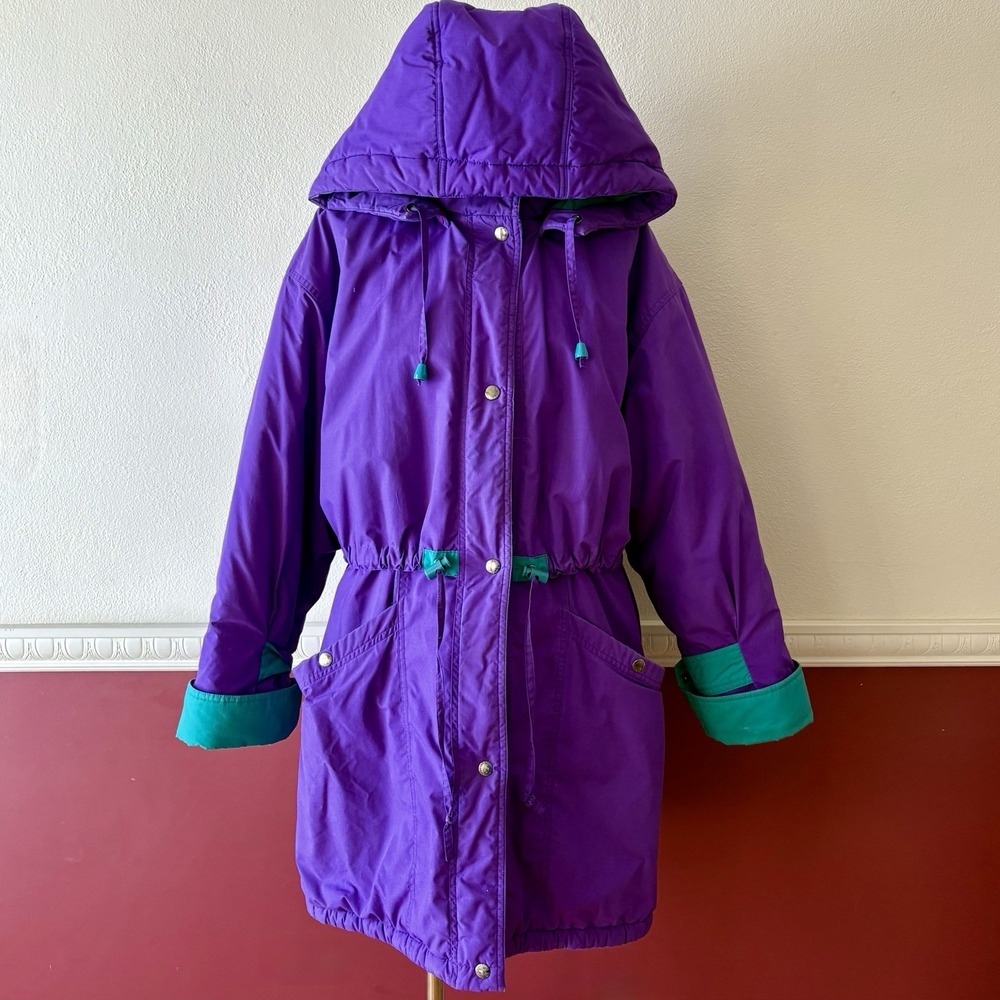 Vintage Cabin Creek 90s classic purple &‎ teal winter parka coat